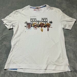 Robert Graham White Short-Sleeve T-Shirt with Multi-Color Graphic